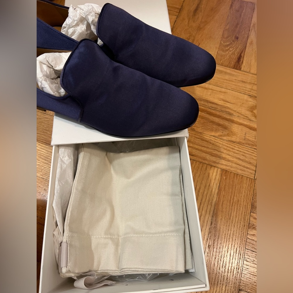 The Row Alys Satin Slipper in Navy - Size 38 - Picture 6 of 7